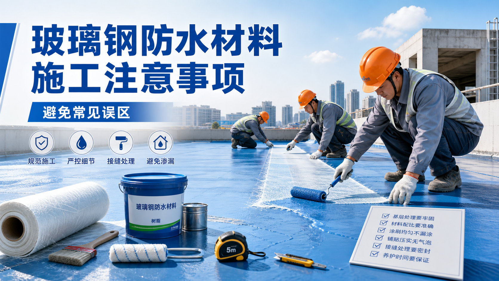 玻璃钢防水材料施工注意事项，避免常见误区 韶关 版